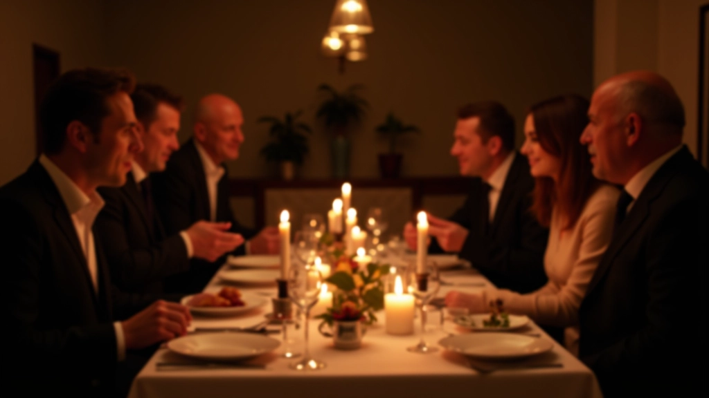 Spy dinner event with elegant table setting