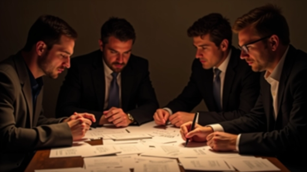 Team solving riddles together with clues on table